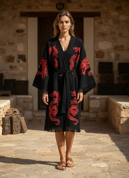 Varol Organik %100 Pamuk Kimono Yaka Sabalık Bornoz - Viserion ürün görseli 1