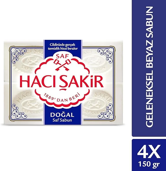 Hacı Şakir Doğal Saf Sabun (4 Adetx150 g)