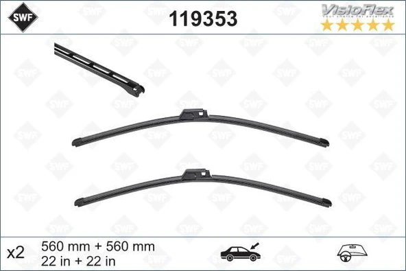 SILECEK SUPURGESI TAKIMI 560mm / 560mm MERCEDES W203 CL203 S203 C209 A209 . AUDI A4 SWF A2038201545-4B1955425B ürün görseli
