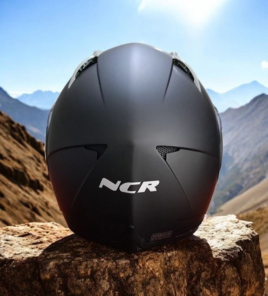 NCR-158 ÇENE AÇILIR GÖZLÜKLÜ E-CE BELGELİ KASK MAT SİYAH - Resim 6