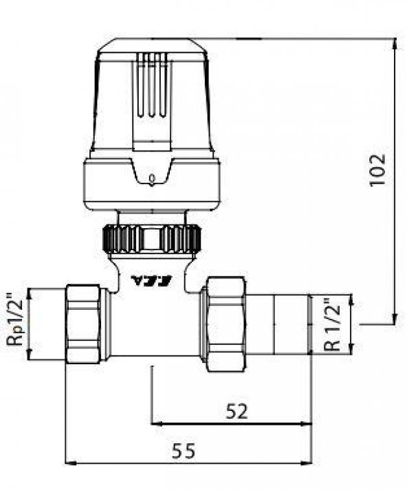 Eca 1/2 Termostatik Radyatör Valfi Düz Trv3 602120532 - 2