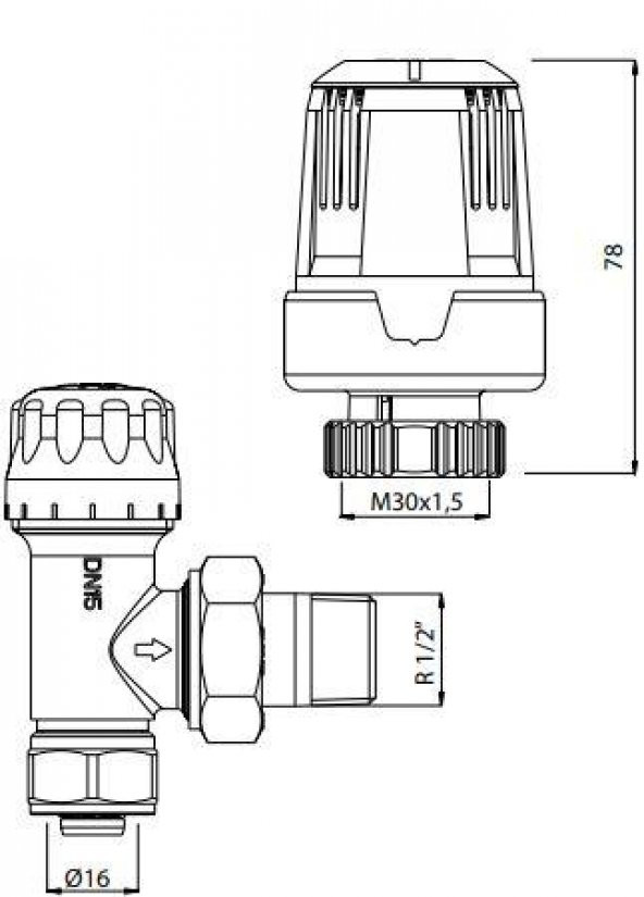 Eca Termostatik Radyatör Valfi Köşe ( Ø 16 X 2 Mm) Trv3 602120549 - 2
