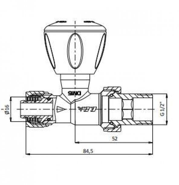 Eca Rv3 Düz Radyatör Valfi ( Ø 16x2mm)Pex Rv3 602120722 - 2