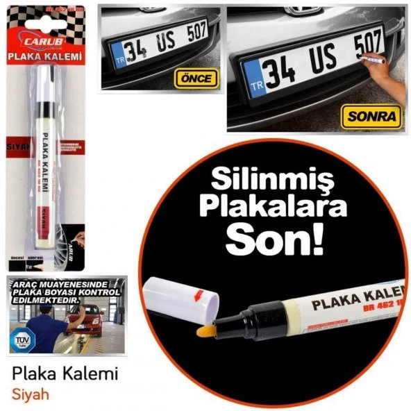 Carub Plaka Yazma Kalemi Siyah Bilyalı Vakum - Resim 2