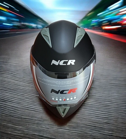 NCR-158 ÇENE AÇILIR GÖZLÜKLÜ E-CE BELGELİ KASK MAT SİYAH - Resim 2