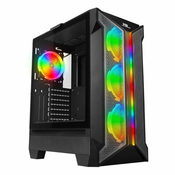 PowerBoost VK-Z002B USB 3.2 ARGB eATX Mid Tower Siyah Kasa ürün görseli 1