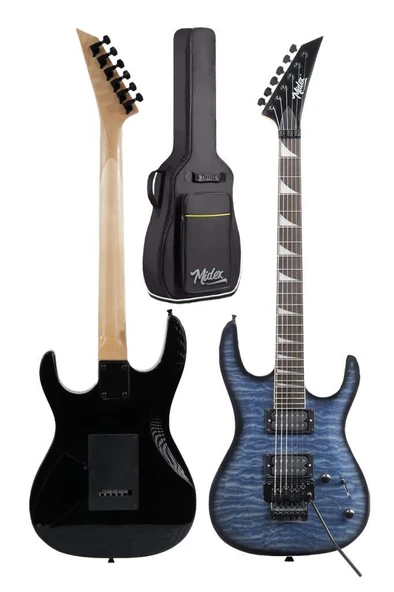 Midex Crade-25AMP Blue Rosewood Super Strat Kasa HH Yüksek Kaliteli 25W Amfili Elektro Gitar Seti - Resim 4