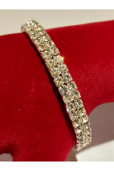 Monalisa Home Gümüş Renk Lüks Figürlü Gösterişli Parıltılı Bileklik