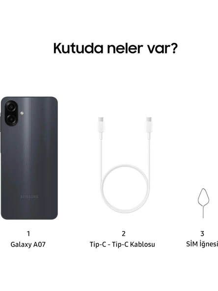 Samsung A07 Siyah 128GB ( Samsung Türkiye Garantili ) - Resim 3