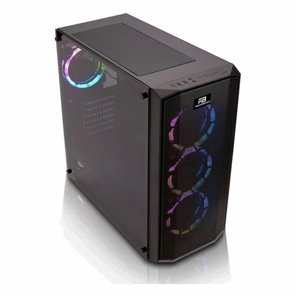 PowerBoost X58 USB 3.2 RGB ATX Mid Tower Siyah Kasa - Resim 3