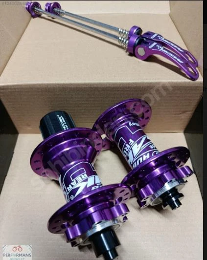 BİKE SKY BİSİKLET ÖN ARKA GÖBEK SETİ PASAK 32 DELİK HUB SESLİ MOR - Resim 2