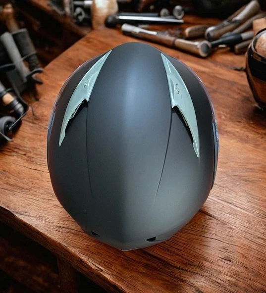 NCR-158 ÇENE AÇILIR GÖZLÜKLÜ E-CE BELGELİ KASK MAT SİYAH ürün görseli 1