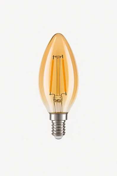 Rustik LED Ampul 4W E14 2700K Sarı Işık Şeffaf Cam - 1