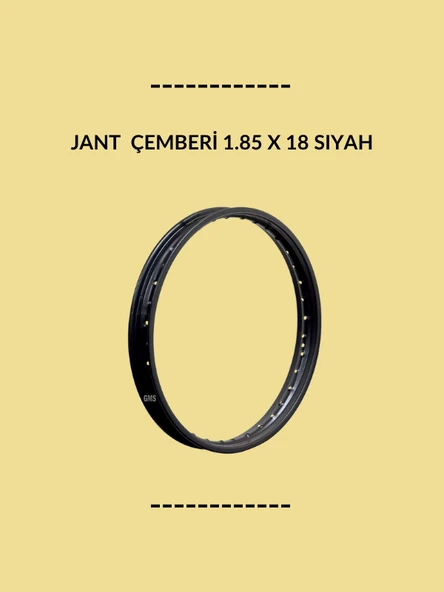 Jant Çemberi 1.85x18 Siyah – Motosiklet Ön Arka Uyumlu Alüminyum ürün görseli 1