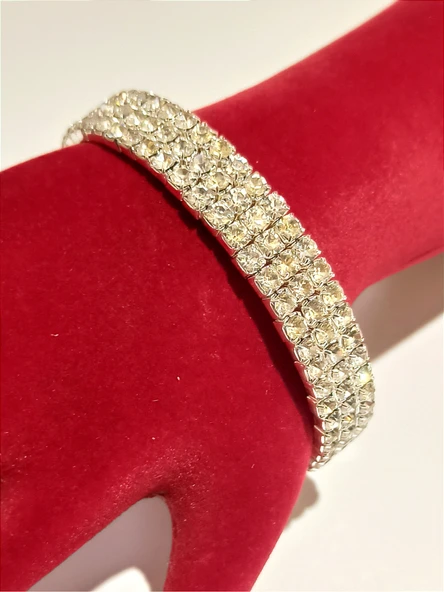 Monalisa Home Gümüş Renk Lüks Figürlü Gösterişli Parıltılı Bileklik ürün görseli 1