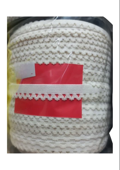 Çamaşır Lastiği Dantelli 1 cm 75 Metre 1 Top Beyaz 2. Model - 1