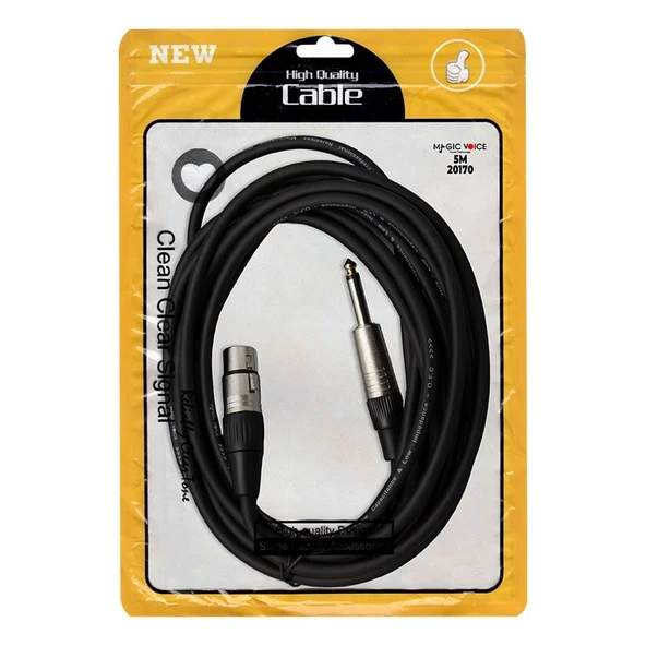 Magicvoice LD379B 6.3 Mm Mono Erkek Canon Dişi 5 Metre Kablo - Resim 2