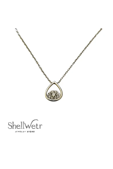 Silvadrop 925 Ayar gümüş kolye damla taşlı kadın kolye - Resim 3