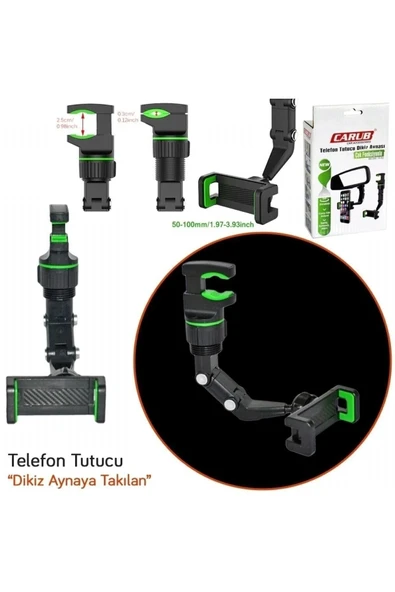 Carub Telefon Tutucu Dikiz Ayna Çok Fonksiyonlu - 3