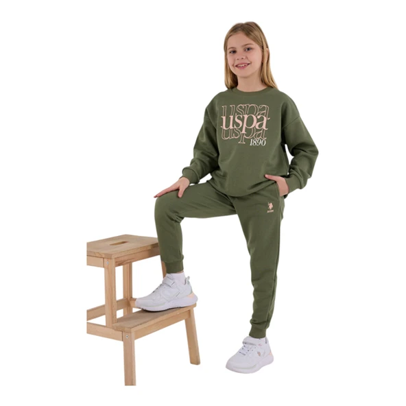 Kız Çocuk Haki Eşofman Takımı - Resim 5