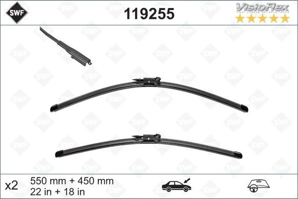 SILECEK SUPURGESI TAKIMI 550mm / 450mm BMW F20 F21 F22 F23 F87 SWF 61612219147 ürün görseli