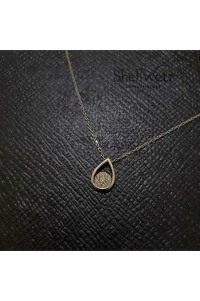 Silvadrop 925 Ayar gümüş kolye damla taşlı kadın kolye - Resim 4