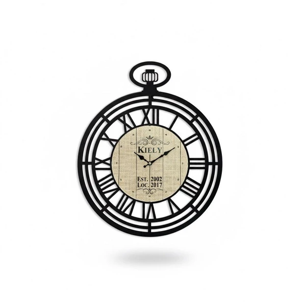 Galaxy Premium Köstekli Serisi Roma Rakamlı Metal Duvar Saati 55 cm Siyah ürün görseli