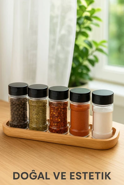 6’lı Dayanıklı Plastik Baharatlık Seti – Şeffaf Gövde, Siyah Kapak, Düzenli Mutfaklar İçin 90 ml - Resim 6