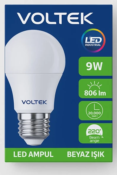9W E27 LED Ampul Beyaz Işık 806 Lümen - 3