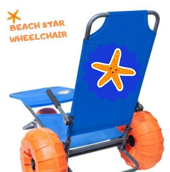 Engelli Plaj Sandalyesi Üç Tekerlekli Kolçaklı