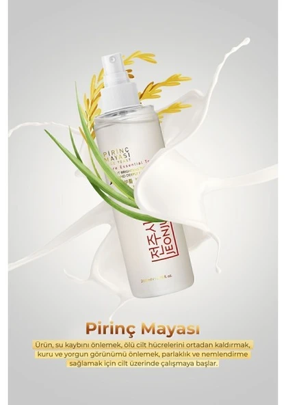 Jeonju Pirinç Mayası Sprey Toner - Tüm Cilt Tipleri İçin Yoğun Nemlendirici, Niasinamid İçeren, 200 ml - 3