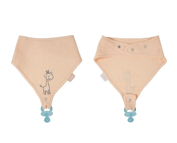 Babyjem Emzik Askılı Müslin Önlük 837 Somon ürün görseli