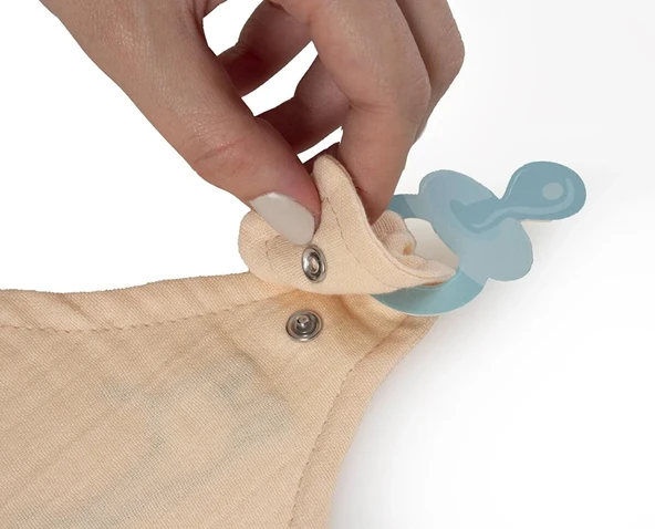 Babyjem Emzik Askılı Müslin Önlük 837 Somon - Resim 5