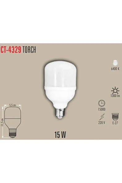 15W LED Ampul E27 Beyaz Işık - 2