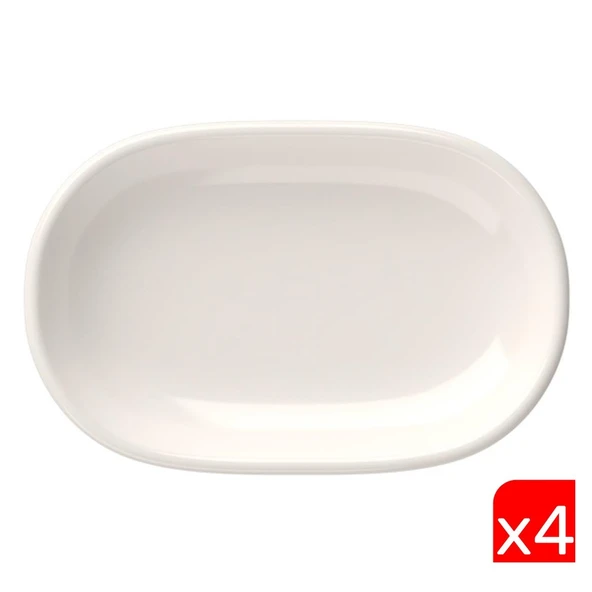 Tabak Evi Porselen Magnus Oval Kayık Tabak 18x11x2,50cm 4 LÜ