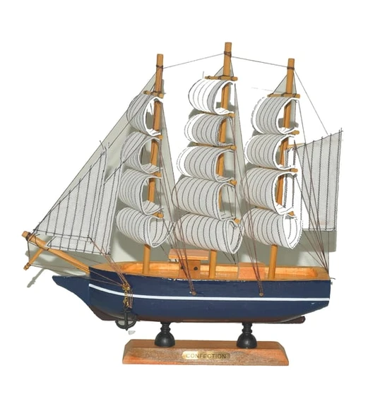 Monalisa Home 15cm Uzunlukta Ahşap Yelkenli Maket Gemi - 2