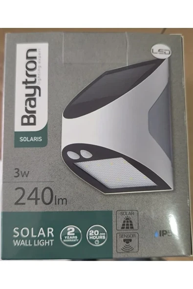 Solaris 3W Güneş Enerjili Sensörlü Dış Mekan Duvar Apliği - 4