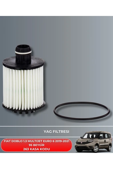 FIAT DOBLO 1.3 MULTIJET EURO 6 2019-2020-2021 95 BEYGİR FİLTRE - 0W20 4LT YAG BAKIM SETİ - Resim 3