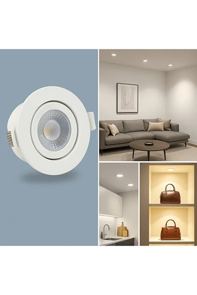 7W LED Spot Beyaz Kasa Beyaz Işık - 1
