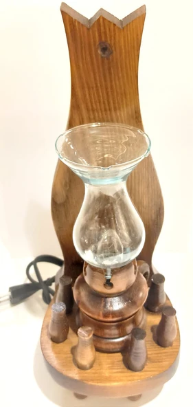 Monalisa Home Lüks Şık Ahşap Gaz Lambası ürün görseli 1