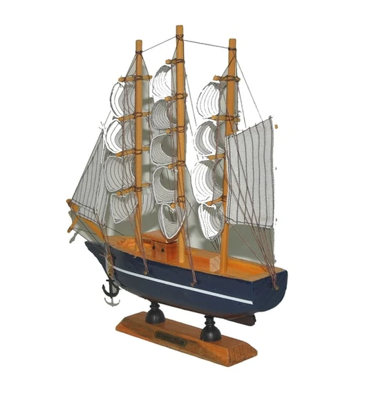 Monalisa Home 20cm Uzunlukta Ahşap Yelkenli Maket Gemi - Resim 3