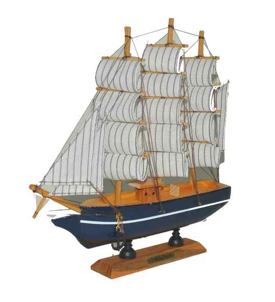 Monalisa Home 20cm Uzunlukta Ahşap Yelkenli Maket Gemi - Resim 5