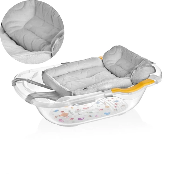 Babyjem Köpüklü Bebek Banyo Küvet Filesi 164 Gri - Resim 2
