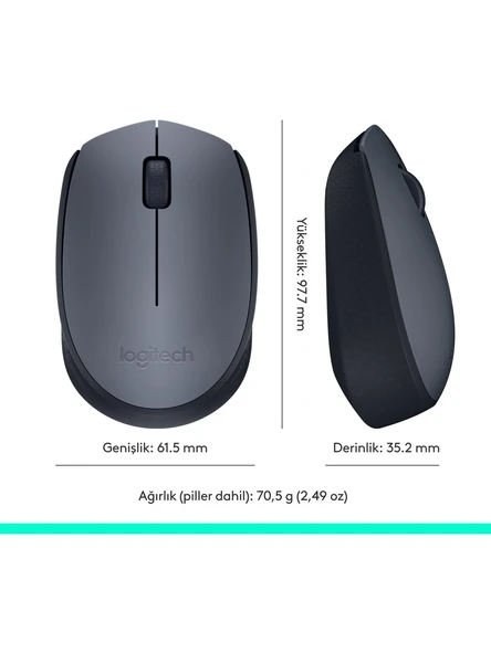 Logitech M170 910-004642 Optik Kablosuz Mouse - 6