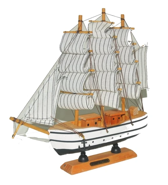Monalisa Home 32 cm Uzunlukta Ahşap Yelkenli Maket Gemi ürün görseli 1