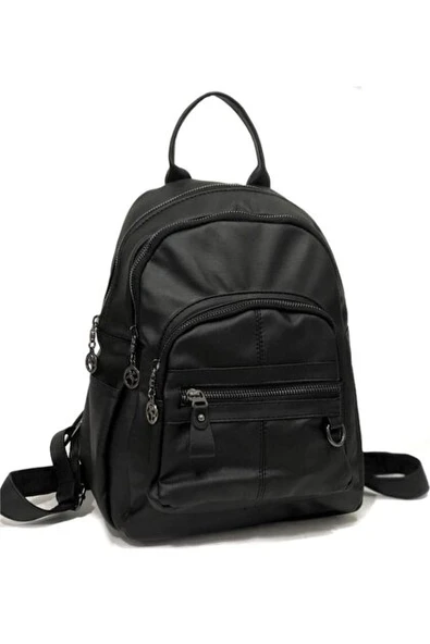 Monalisa Home Lüks Figürlü Bölmeli Siyah Sırt Çanta