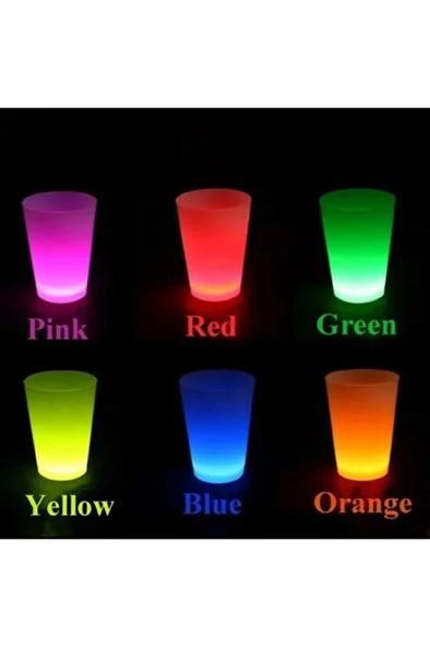 6 Adet Glow Parti Shot Bardak Karanlıkta Parlayan Fosforlu Yılbaşı Neon Tekila Kokteyl Bardağı - Resim 2