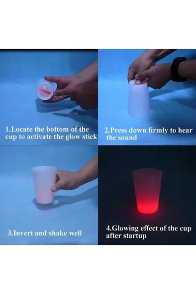 6 Adet Glow Parti Shot Bardak Karanlıkta Parlayan Fosforlu Yılbaşı Neon Tekila Kokteyl Bardağı - Resim 4