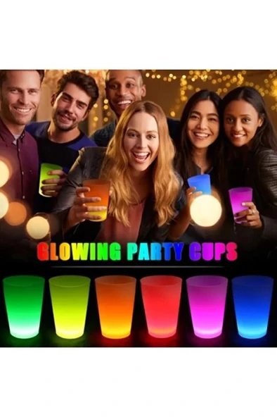 6 Adet Glow Parti Shot Bardak Karanlıkta Parlayan Fosforlu Yılbaşı Neon Tekila Kokteyl Bardağı - Resim 5