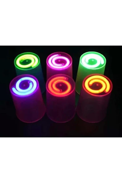8 Adet Glow Parti Bardak Karanlıkta Parlayan Yılbaşı Neon Işıklı Kokteyl Bardağı 8.5x10.5 cm - Resim 3